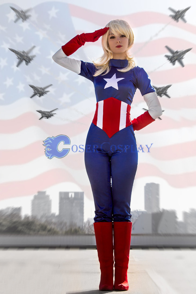 Captain America Halloween Costume Girls